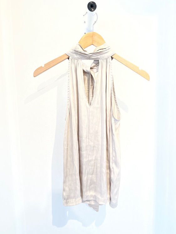 Billede af neo noir beige silketop 