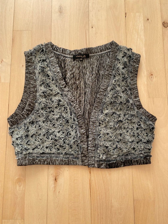 Billede af Vest str M plys brun Claire 