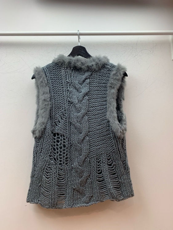 Billede af Kaninpels/strik vest 