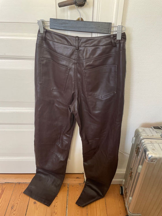 Billede af Bordeaux læder look bukser