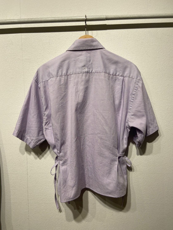 Billede af KH Upcycled skjorte kortærmet lilla ternet
