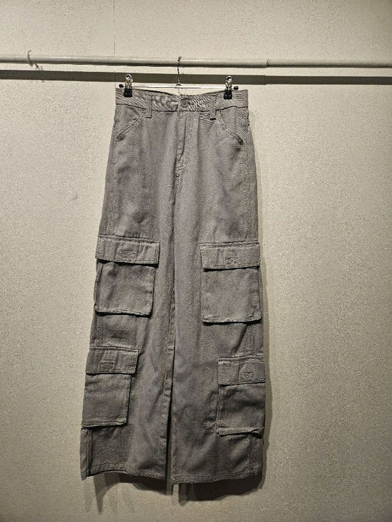 Billede af H&M fede wide leg cargo grå jeans 
