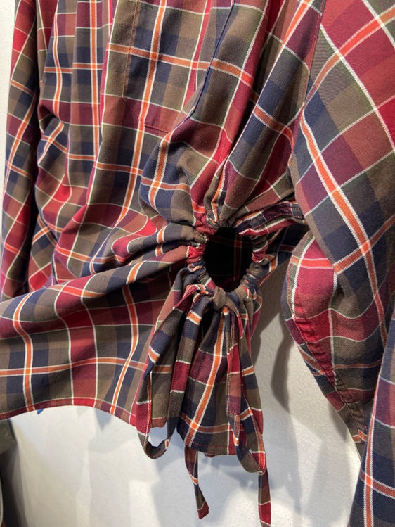Billede af KH Upcycled skjorte langærmet mørkerød ternet