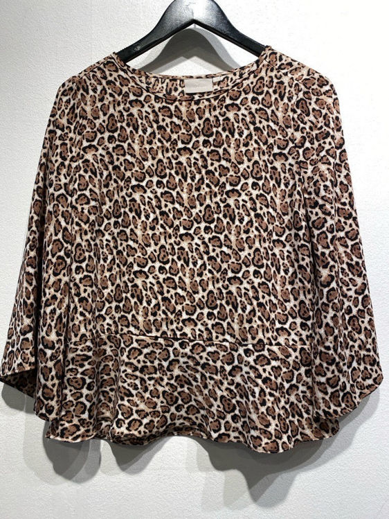 Billede af InWear leopardplettet bluse med trompet ærmer 