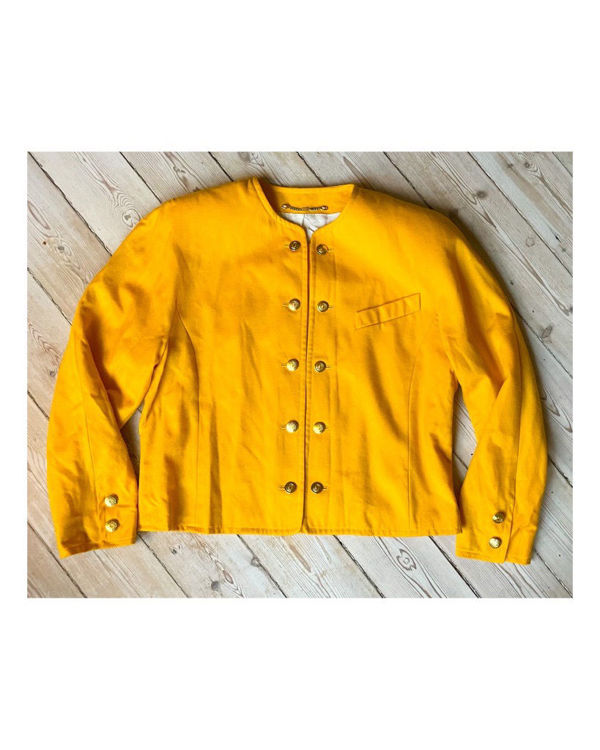 Billede af Vintage 100% uld - blazer gul