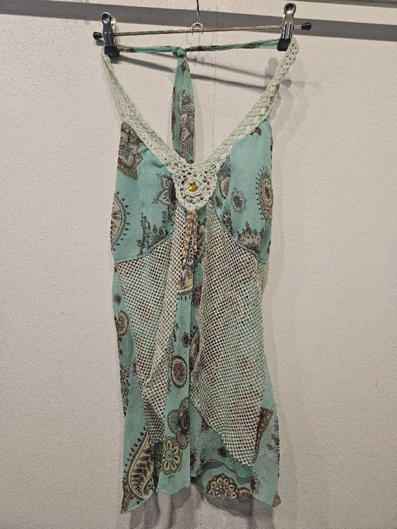 Billede af Vintage flot blomstret haltertop