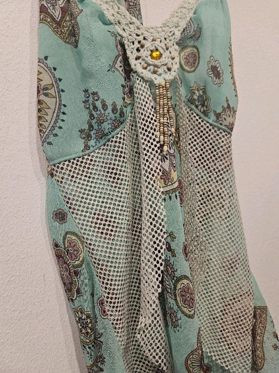 Billede af Vintage flot blomstret haltertop