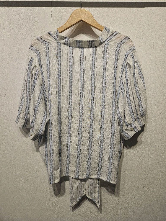 Billede af Vintage flot stribet skjorte m.marmor knapper