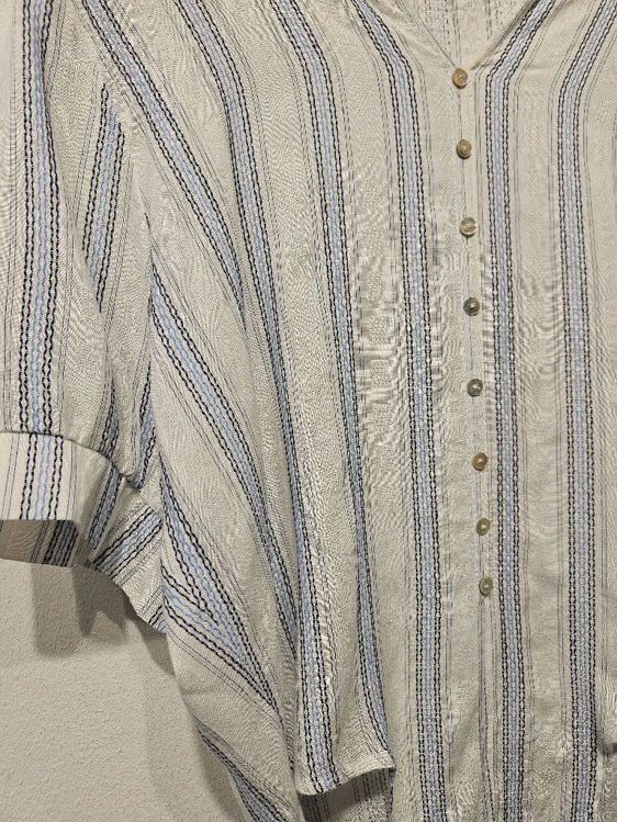 Billede af Vintage flot stribet skjorte m.marmor knapper